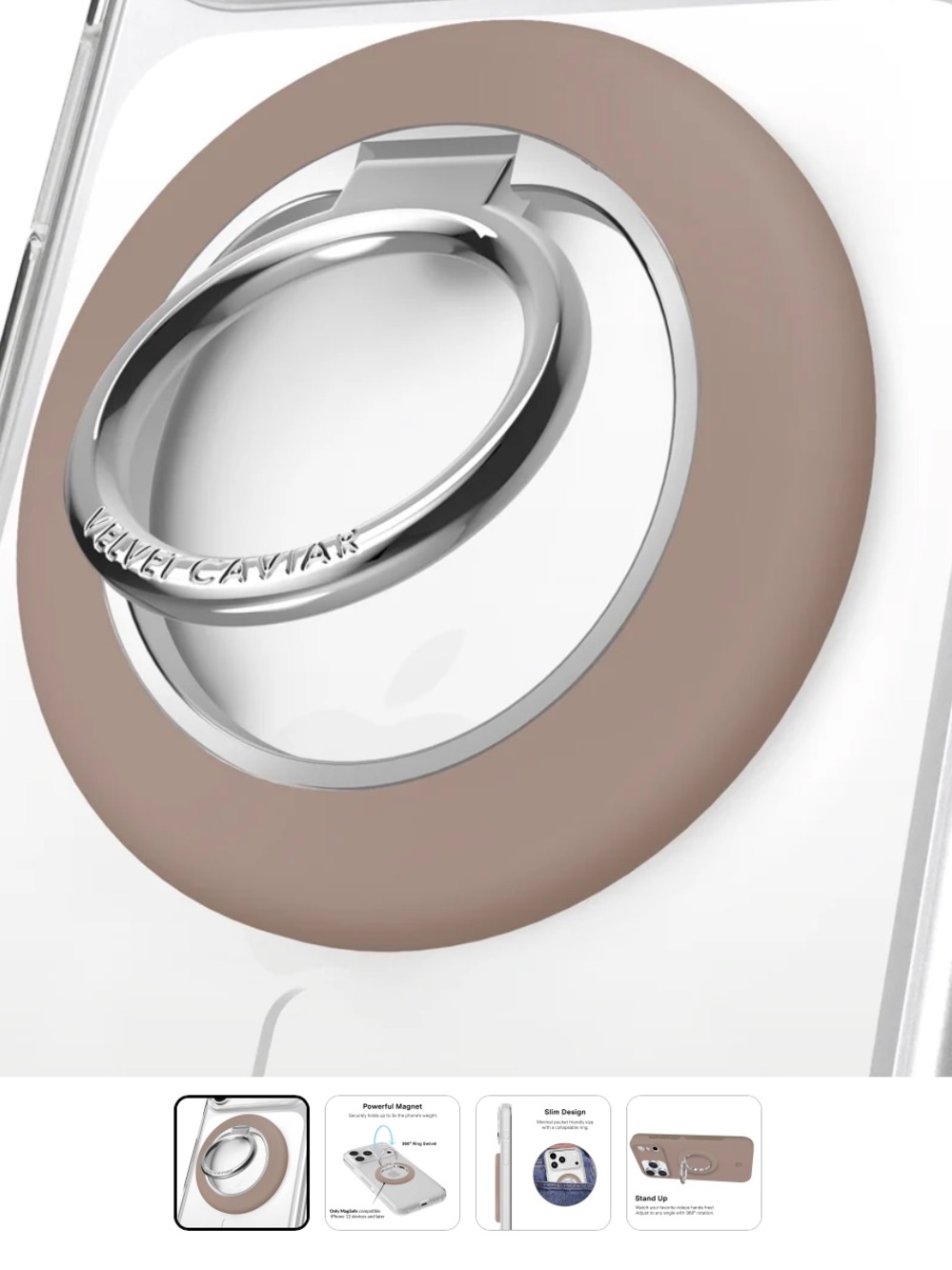Velvet Caviar MagSafe Ring Phone Holder - Taupe Brown